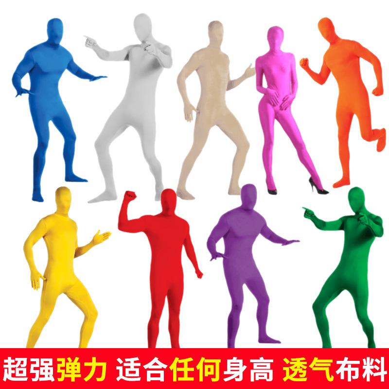 Halloween Invisibility Man in Black Costume cos Ninja Invisible Man Adult Tights Stage Performance Costume