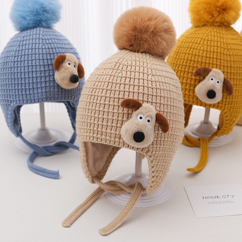 Baby's Hat Autumn and Winter Cute Super Cute Boys and Girls Pullover Wool Cap Children's Thickened Warm Baby Ear Protection Cap