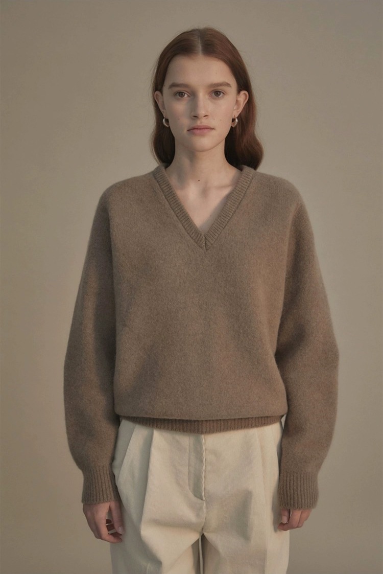 Picture of in stock Nothing written Sweater Women's 2024 Fall/Winter New V-Neck Lazy Style Loose Wool Knitted Sweater