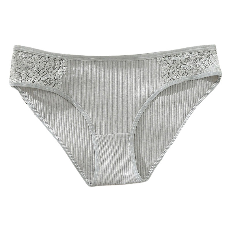 Women's Underwear Japanese Style Women's Pure Cotton Low Waist Girl's Sexy Lace Breathable Non-marking Women's Briefs Inner European Size