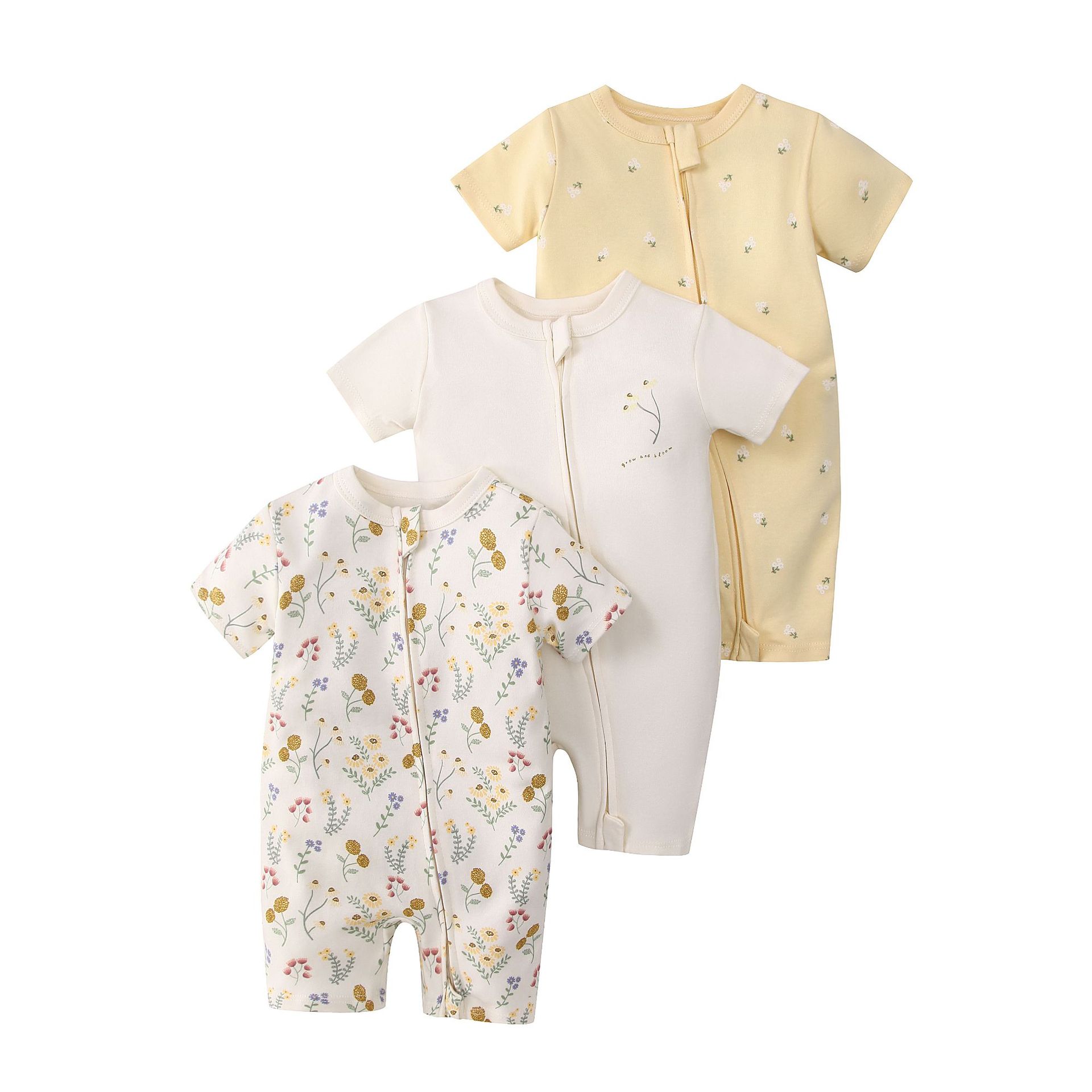 Picture of Foreign trade children's clothing summer baby jumpsuit short sleeve double zipper climbing clothing newborn baby gift box for cross-border