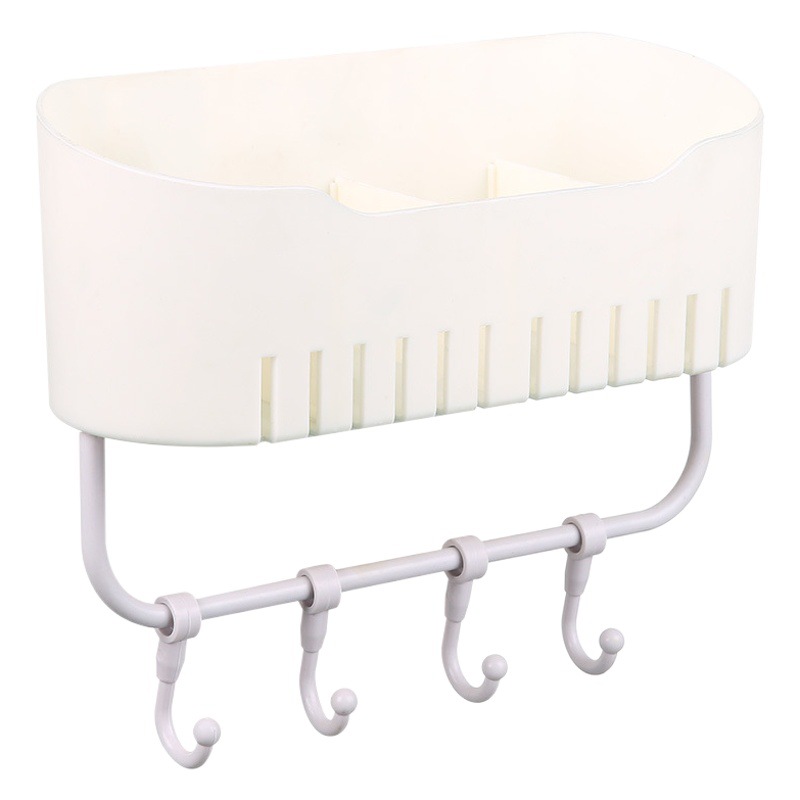 Punch-free Bathroom Storage Rack New Seamless Draining Cosmetic Storage Box for Toilet Wash Wall-mounted Storage Rack