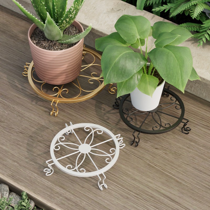 Multifunctional indoor living room Flower Pot Stand balcony flower pot base flower bracket balcony floor-standing iron flower stand
