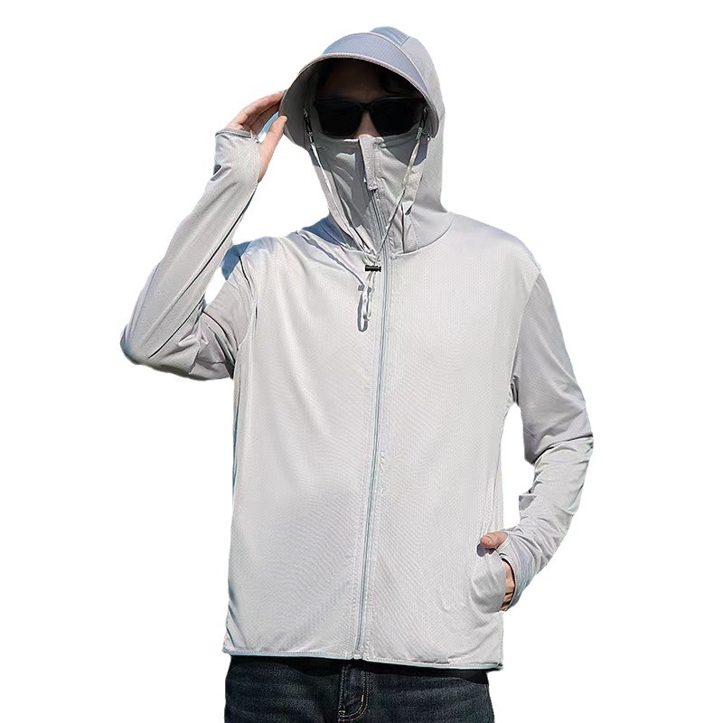 Picture of Jiao's Same Style Summer Ice Silk Non-Uv Protection Clothing for Men and Women with Brim, Non-Uv Protection, Breathable, Quick-Drying Fishing Sun Protection Clothing