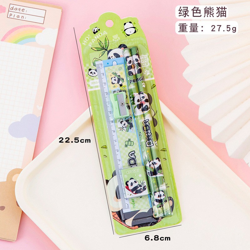 Picture of Children's Day Gift Cartoon Stationery Set Student Pencil Set Original New Five-piece Set Rubber Pencil sharpener