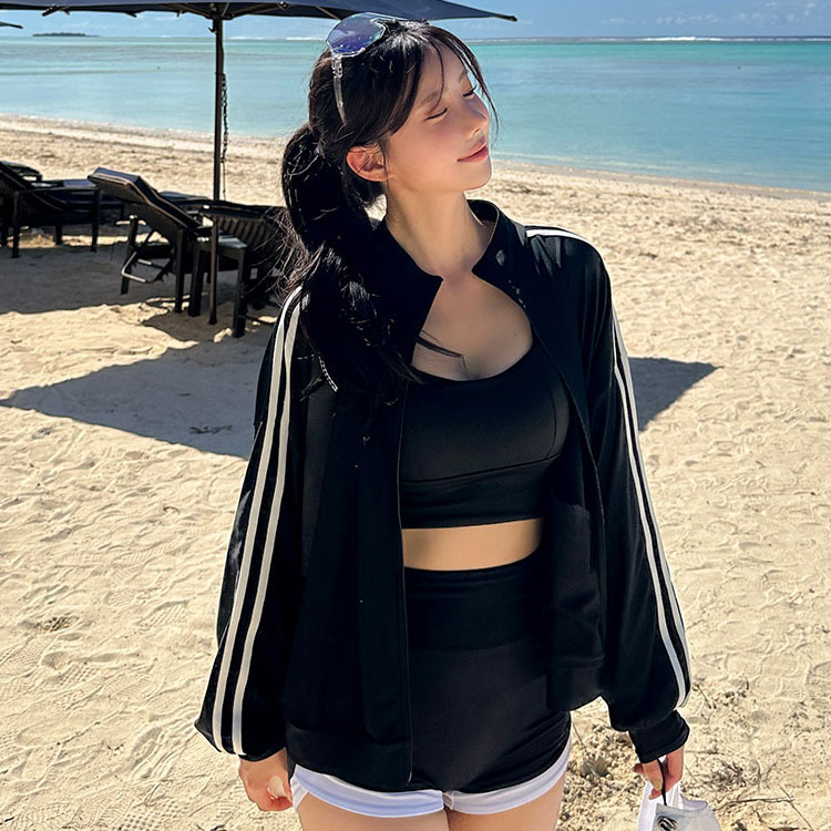 South Korea Sports Swimsuit Women's Split Long Sleeve suit Bikini Pure Hot Spring Swimsuit Women's Swimsuit Conservative
