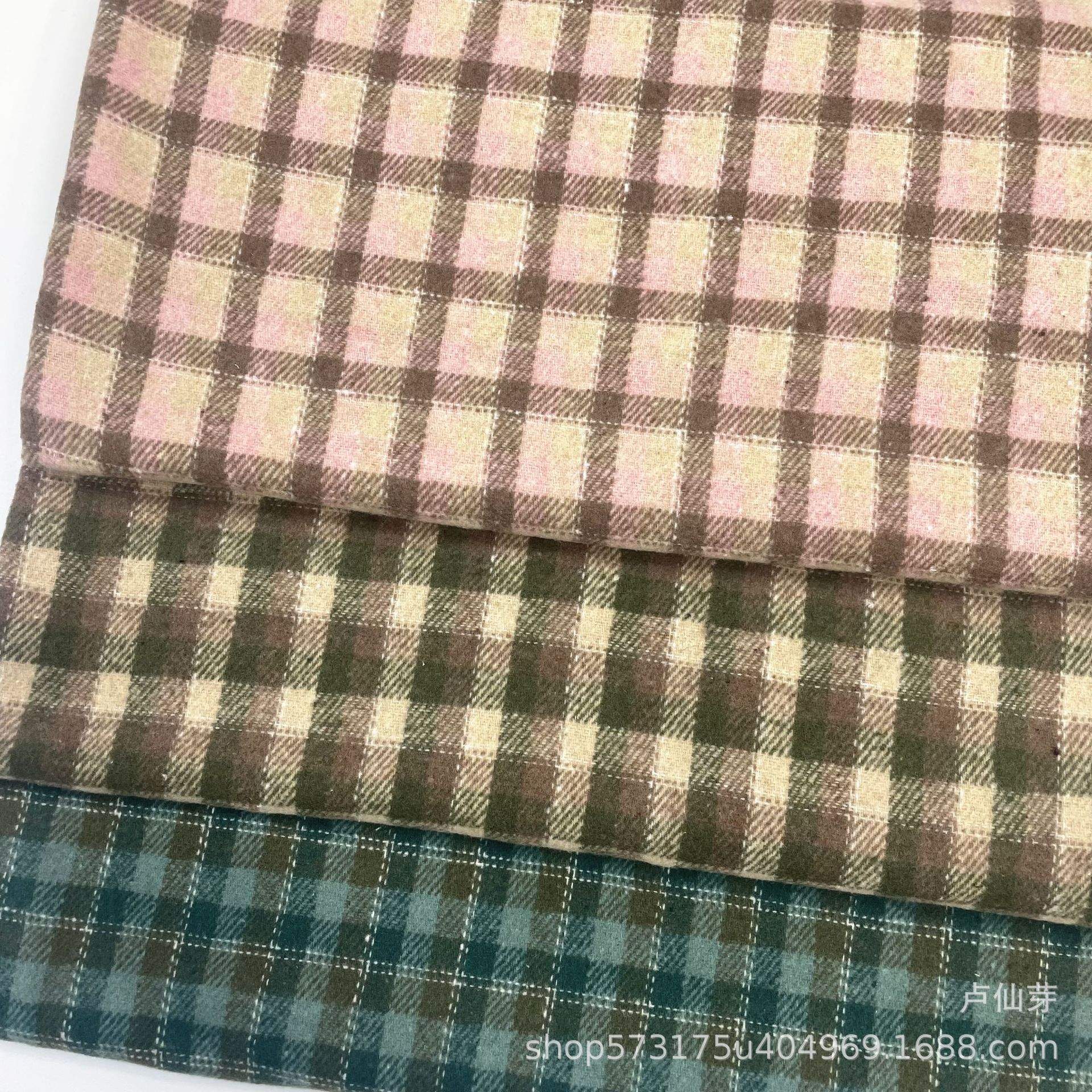 Autumn and winter new 7 thick coat coat skirt shirt shoes hat fabric wool yarn-dyed plaid