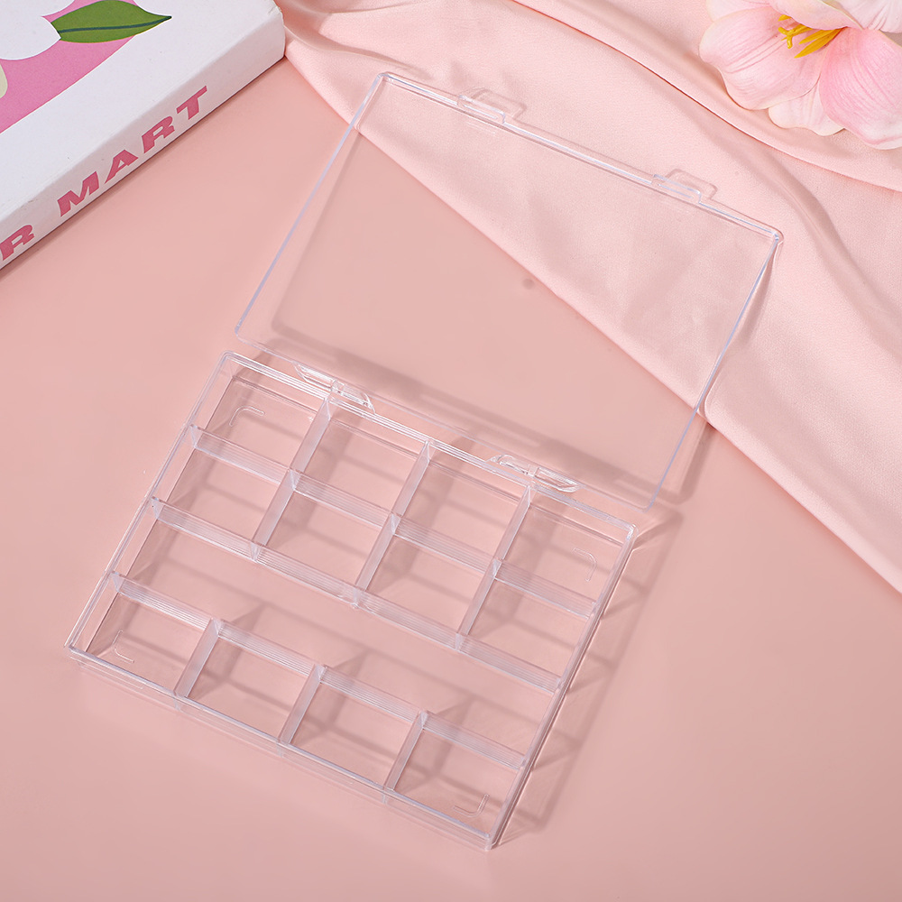 Home Desktop Earrings Necklace Storage Box Transparent Hardware Parts Plastic Box Nail Art Sequin Packing Box