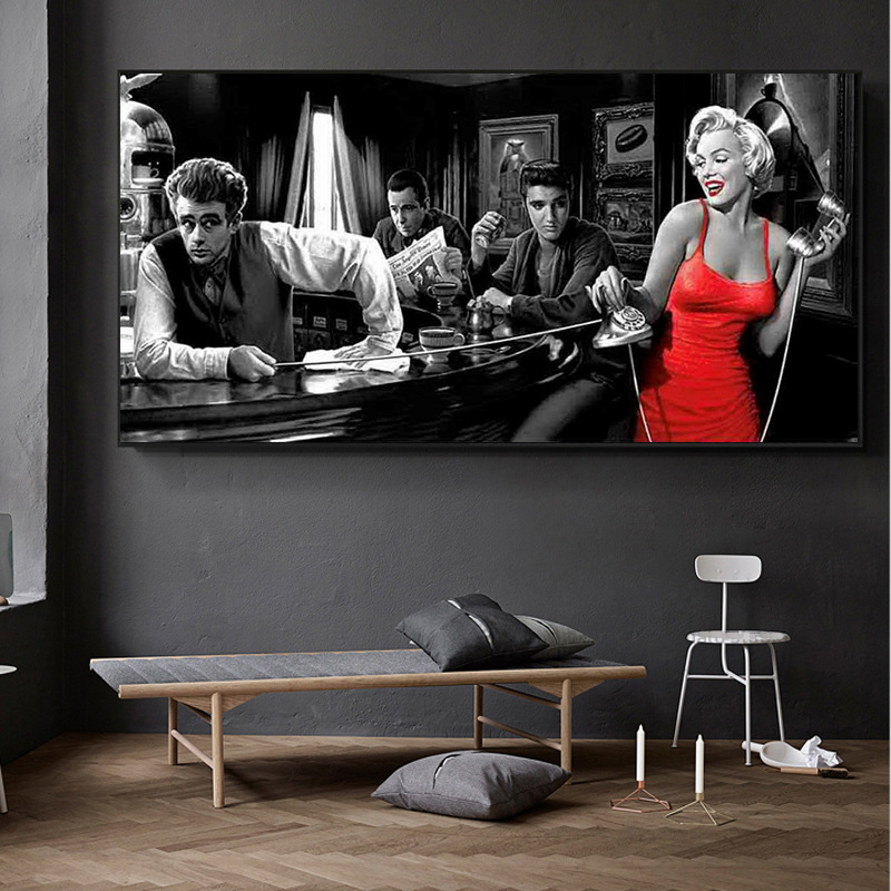 James Dean Marilyn Monroe Canvas Painting Mural Wall Art Bedroom Living Room Modern Decorative Painting