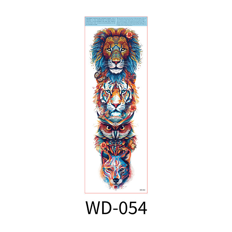 Picture of Full Arm Tattoo Sticker Cross-border New Waterproof Sweat Simulation Cross Buddha Black and White Colorful Personality Full Arm Temporary Tattoo