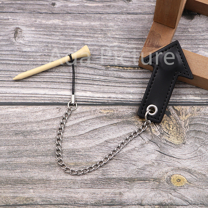 Picture of Golf ball nail mark Arrow direction marker ball seat leather cover golf ball nail anti-lost magnetic lanyard key chain