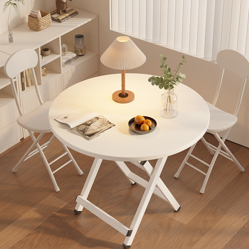 Table, folding dining table, portable stall table, dining table, household small apartment, rental house, outdoor stall, simple round table