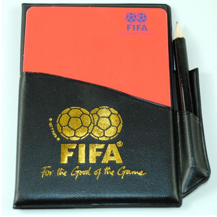 Football Red and Yellow Card Record Book Red Card Yellow Card Referee Tool with Leather Case Pencil Referee Special Red and Yellow Card