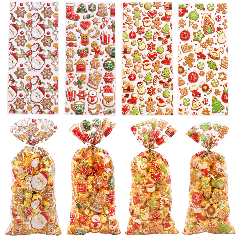 New Christmas Festival OPP flat mouth western point bag jewelry bag candy cookie biscuit bread packaging cellophane bag
