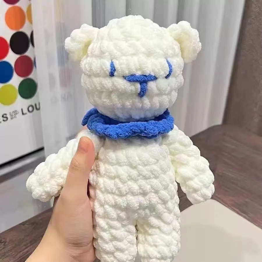 Handmade DIY Crochet Material Bag Ice Strip Bear Doll Pendant Couple Ice Line for Girlfriend Cute Gift