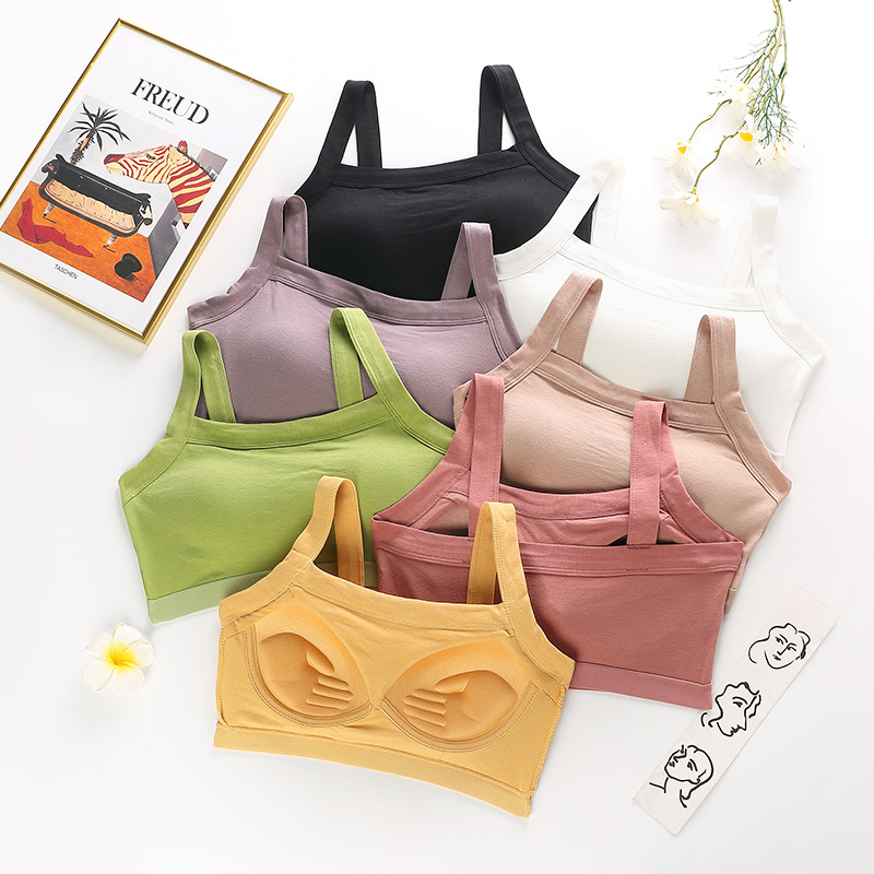 Strapless Beautiful Back Underwear Women's Anti-glare Small Chest Bottoming Vest-style Small Sling Thin Inner Bra Summer Chest Wrapping