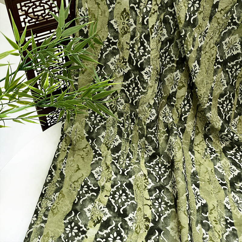 Qingyan diamond flower digital printed fabric, new Chinese style brocade cotton fabric, cheongsam dress, top, Hanfu fabric