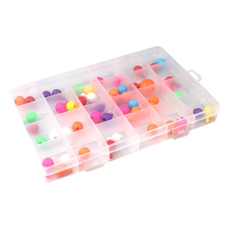 24 grid fixed box transparent plastic stationery diy glass crystal beads suit box pp children's storage box