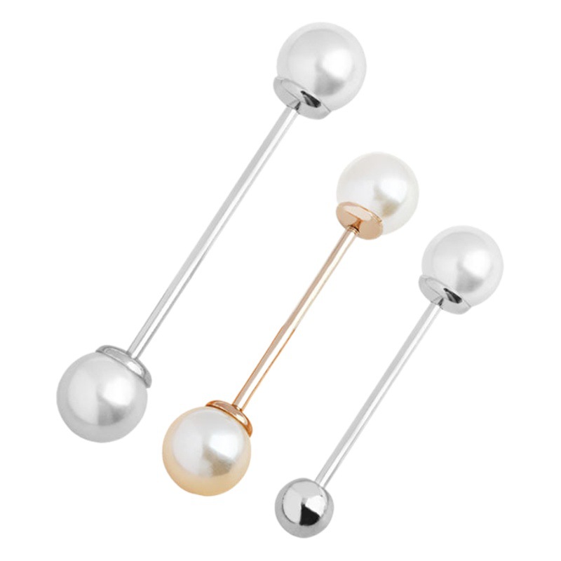 Anti-glare Pearl Pin Button One-word Turnbuckle Cardigan Fixed Clothes Decorative Skirt Waist Shirt Cufflinks