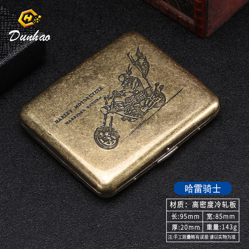 Picture of New Bronze Condensed Flower 20-Pack Metal Imitation Copper Cigarette Box Flip-Top Gift Box Carved and Engraved Pressure-Resistant and Dust-Proof Cigarette Box