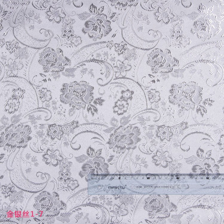 Picture of In-Stock 150cm Woven Western-Style Dyed Jacquard Fabric for Gift Box Packaging, Pink with Gold and Silver Threads Jacquard Fabric