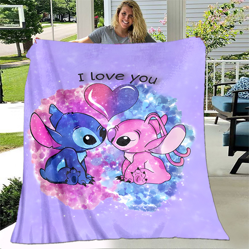 Cartoon Stitching Fashion Cartoon Monster Flannel Plush Blanket Children and Adults Gift Sofa Travel Camping