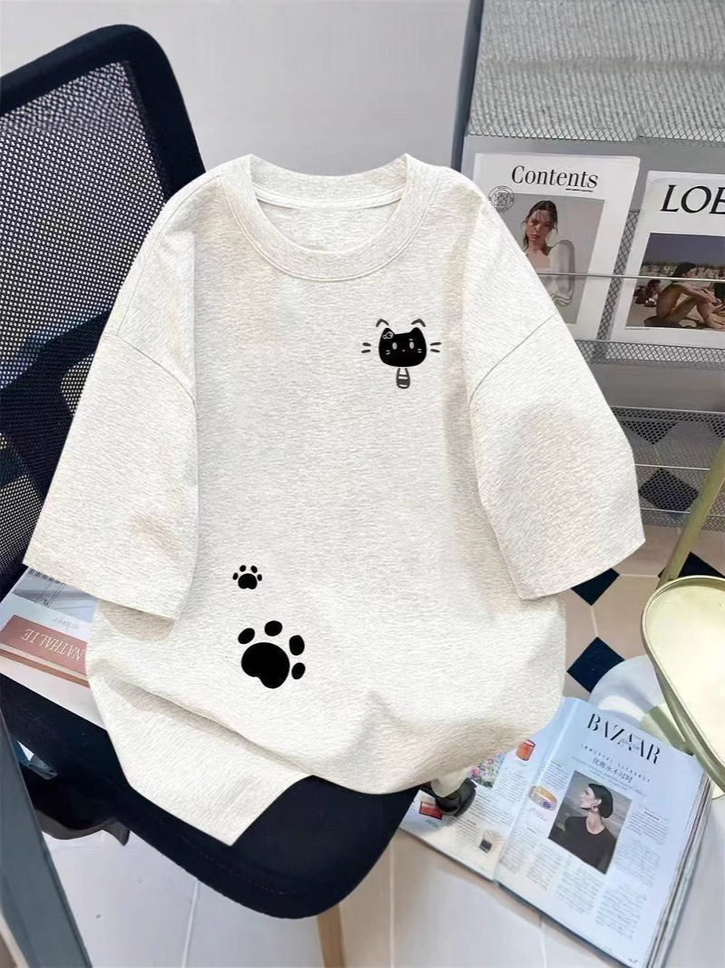 2025 American Niche Short-Sleeved T-Shirt Summer Loose Niche Casual Short-Sleeved T-Shirt Half-Sleeved Top Trendyy Female Ins