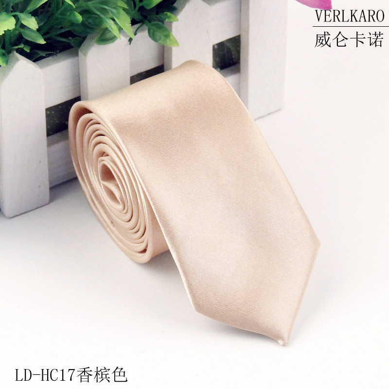 Picture of Leisure students 5cm solid color narrow version ins polyester silk business men's multi-color optional tie manufacturers in stock wholesale