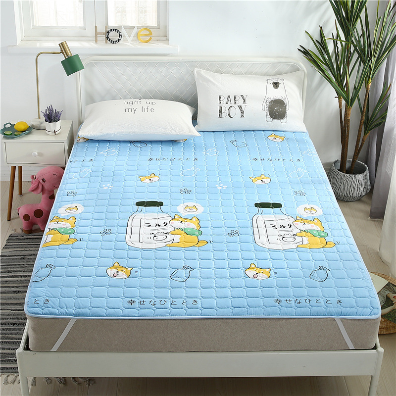 Picture of Four Seasons Mattress Cushion Household Protective Pad Thin Student Dormitory Single Bed Mattress Cushion Folding Bedroom Double