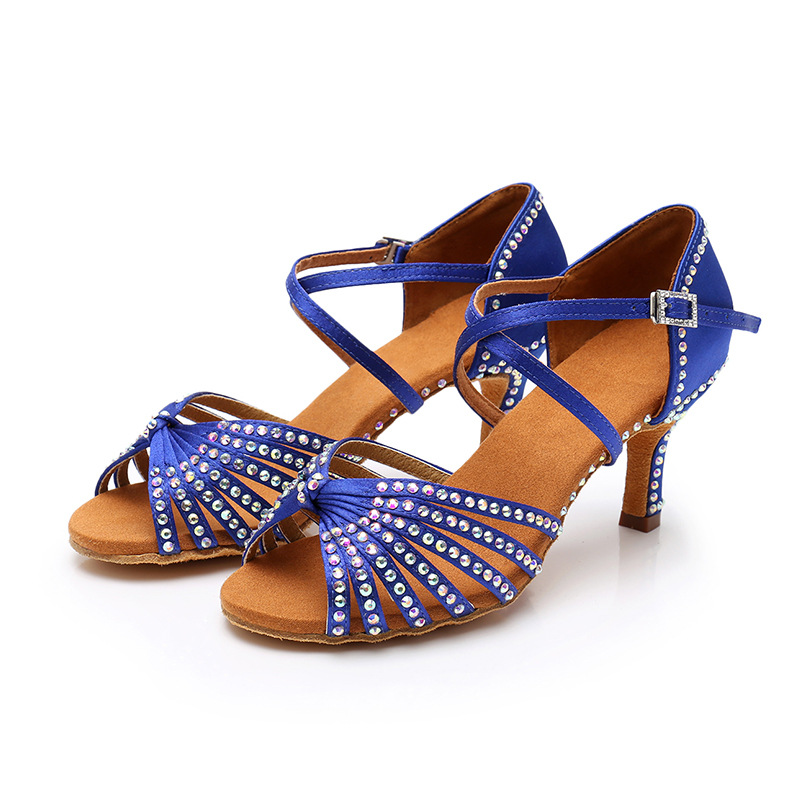 Picture of Adult Women's High-heeled Soft-soled Latin Dance Shoes Stage Performance Shoes Professional Ballroom Dance Shoes Latin Dance Shoes Performance
