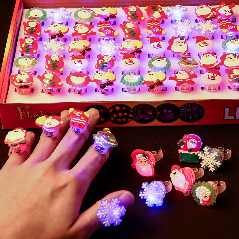 Christmas gift children's small gift Christmas luminous ring toy decoration kindergarten send friends students wholesale