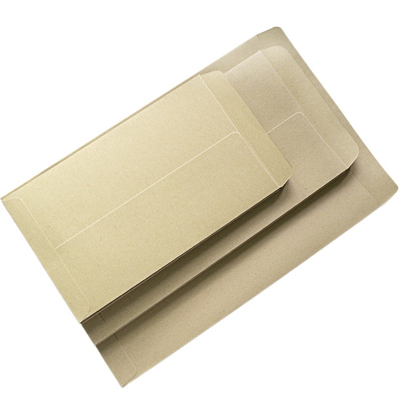 Yellow blank wordless envelope wholesale a4 kraft paper thickened invoice envelope kraft paper bag set printing production