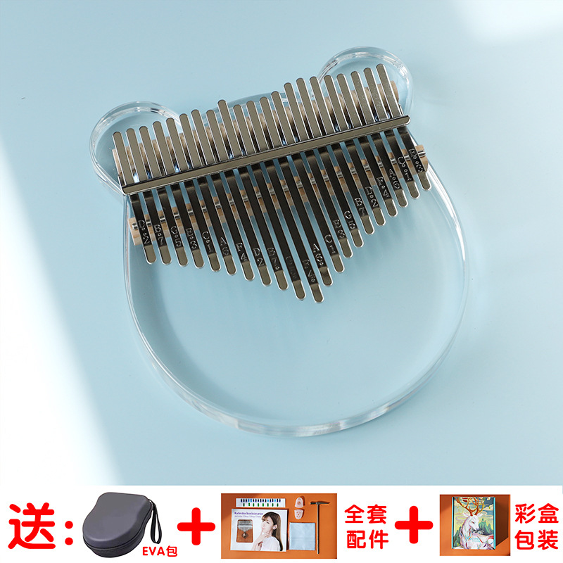 Picture of Crystal Transparent Thumb Piano Kalinba 21 Tone Kalinba Piano Beginner 17 Tone Kabinba Finger Piano