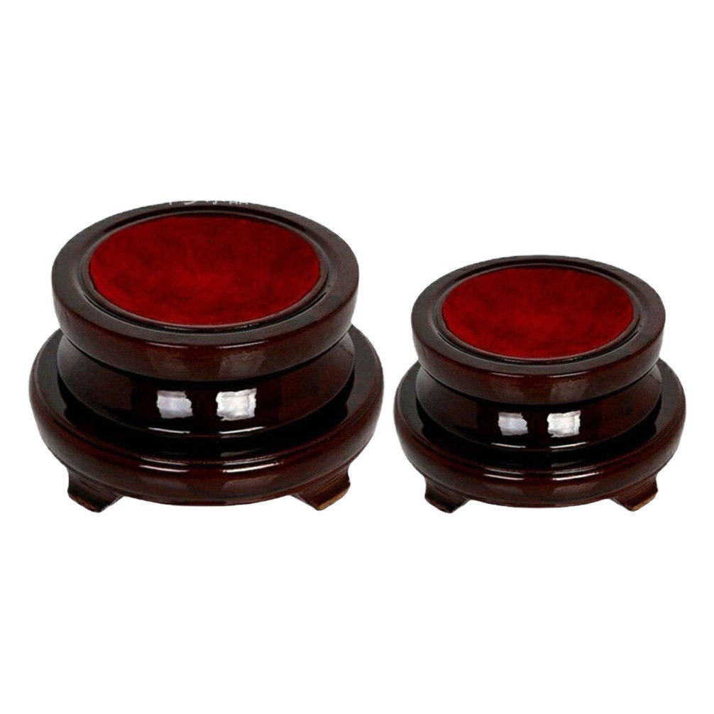 Round Rotating Crystal Ball Base Wooden Bracket Display Stand Home Office Decorations Bottom Bracket Ornaments Wooden Holder