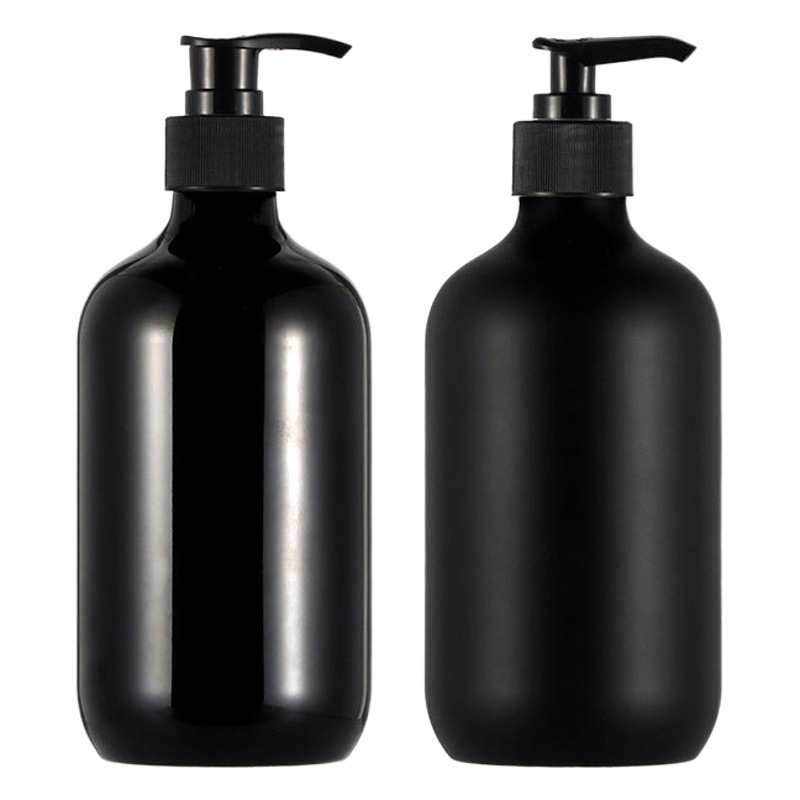 Spot 500ml Round Shoulder Shower Gel Bottle Press Care Shampoo Bottle Cosmetic Packaging Sub-Bottle Pet Frosted
