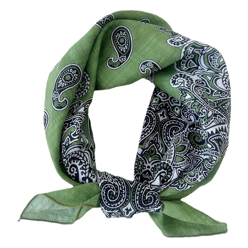 55 Cashew Cotton Linen Headscarf Summer and Autumn All-match Square Cotton Linen Small Scarf Women's Thin Fresh Decorative Silk Scarf