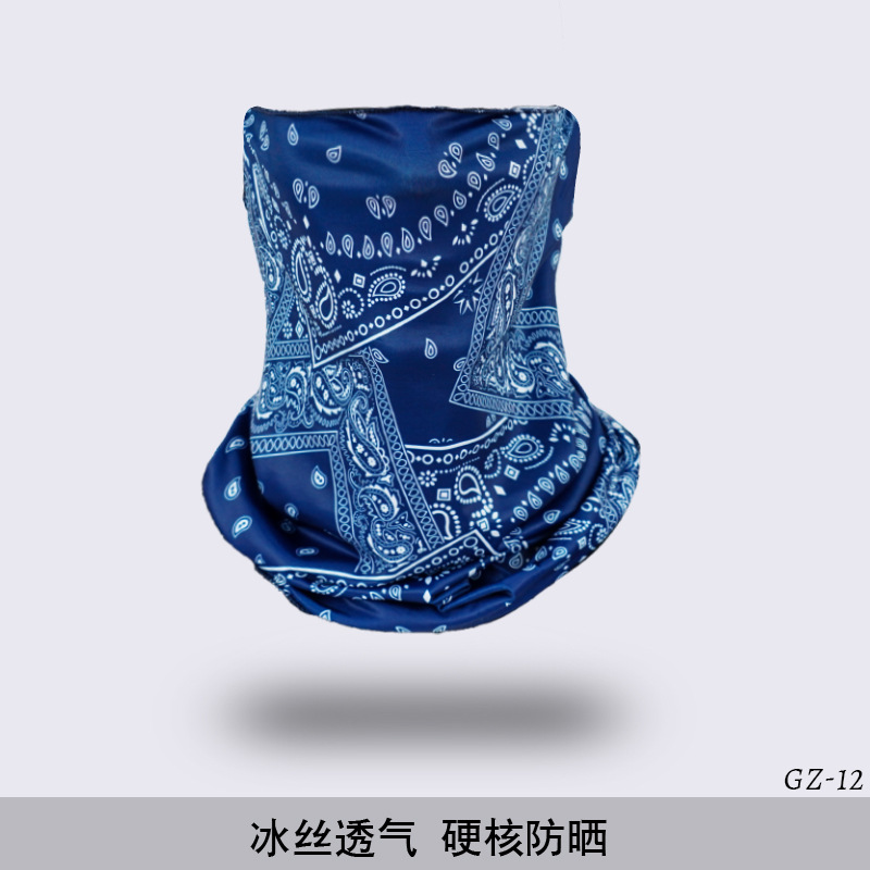 Picture of Outdoor ice silk mask changeable ear scarf men's and women's bicycle riding hood collar sun protection scarf summer