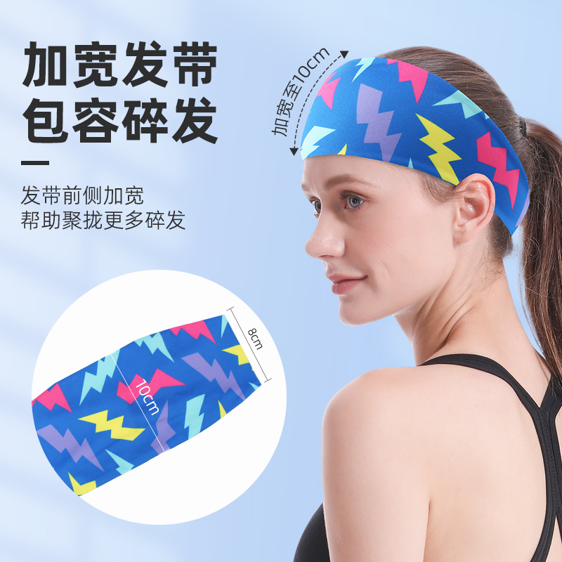 Picture of Summer Colorful Sports Hair Band Women's Anti-sweat Absorbing Non-slip Headband Running Sports Yoga Fitness Elastic Hair Band