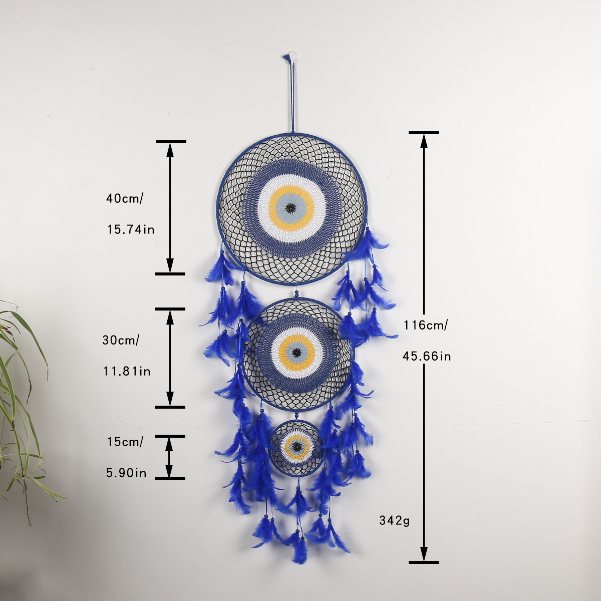 Picture of Ins New Three-Ring Concentric Round Crochet Flower Dream Catcher Large Wedding Scene Decoration Dream Catcher Decorative Hanging