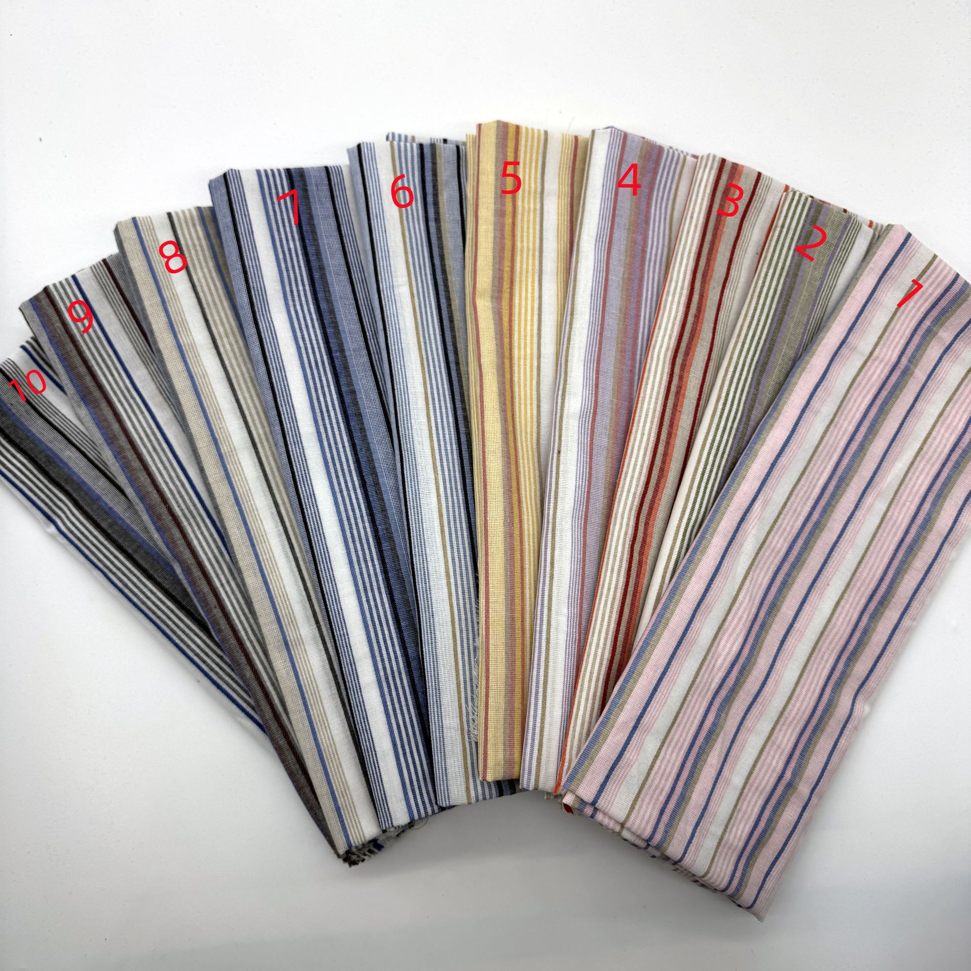 Polyester cotton yarn-dyed rainbow horizontal strip shirt dress jacket jacquard fabric ethnic style striped fabric in stock supply