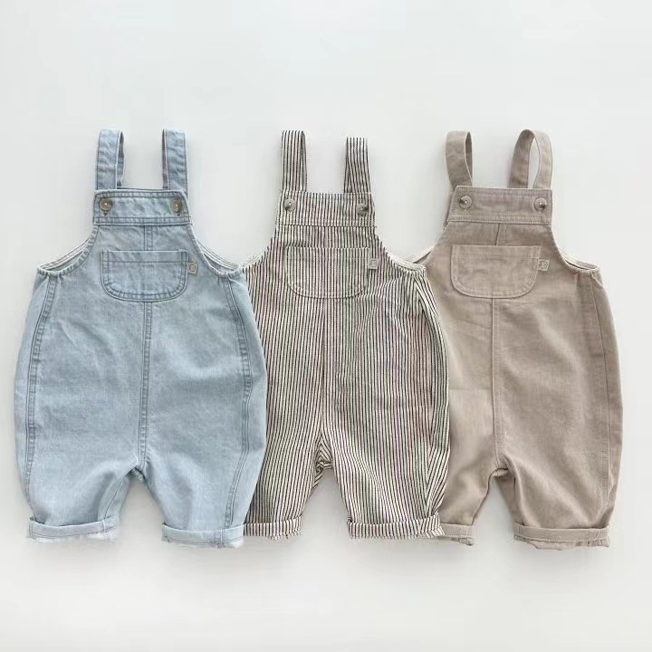 Korean Style Children's Clothing, Baby Overalls, Autum Denim Jumpsuits, Fashionable Outing Clothes, Cute and Cute Baby Casual