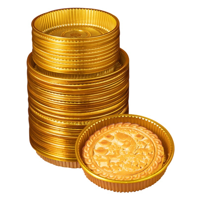 Golden round large moon cake holder large wedding cake gift cake inner holder rice cake blister tray 300g 1/2/3 KG Wholesale