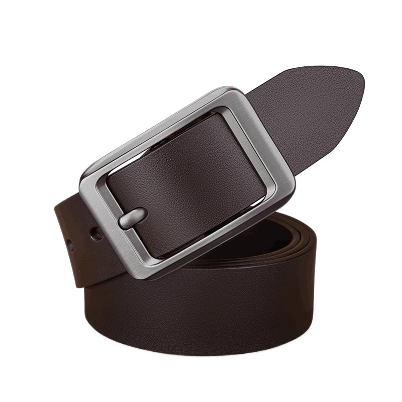 King Paul's head layer cowhide belt men's leather pin buckle belt wholesale polished pin buckle belt with punching needle