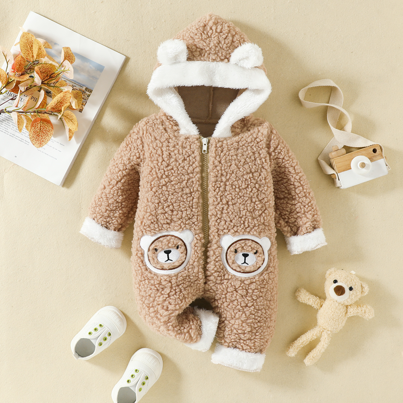 Amazon Cross-border New Autumn and Winter Baby Casual Cute Teddy Bear Maomao Long Climbing Clothes