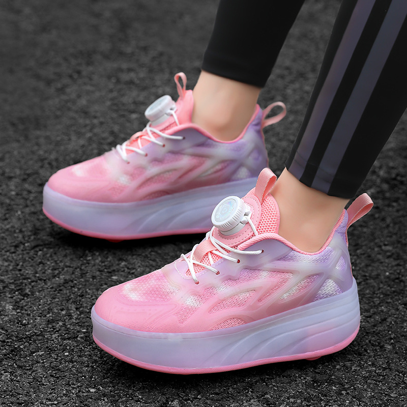 Picture of Heelys Shoes with Two Wheels That Can Be Folded and Walked On, Summer Flying Sneakers, Internet Celebrity Invisible Four-Wheel Children's Roller Skates