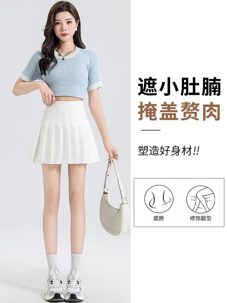 Picture of high quality White Pleated Skirt Women's Summer 2025 New A- line JK Skirt High-end Slim Look Small Skirt