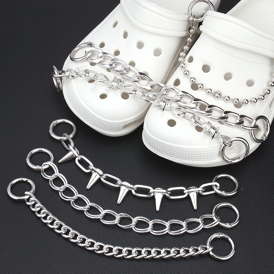 European and American cross-border jewelry fashion personality trend shoes decorative metal chain hip hop detachable accessories shoe chain