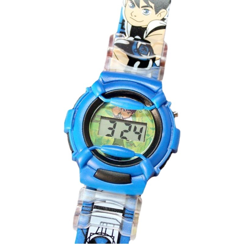 Pentium Silicone Cute and Handsome Cartoon Watch Boy Fashion Ben 10 Kidsren's Digital Watch Wholesale Cross-Border