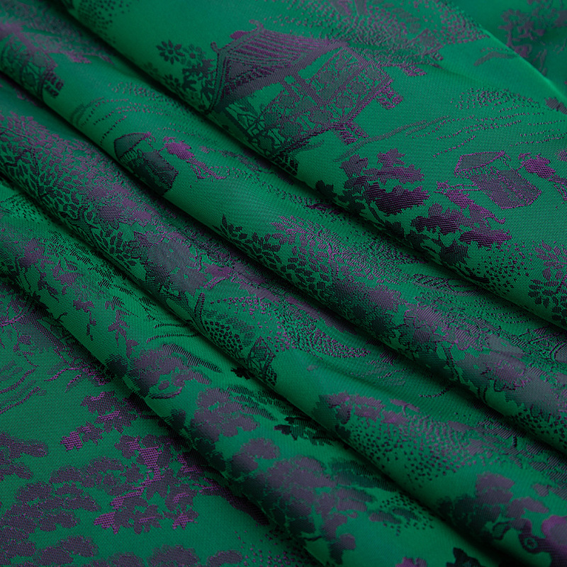 Picture of Human Silk National Style Woven Jacquard Fabric Breathable Dry Fast Cheongsam Fashion dress Jacquard Fabric