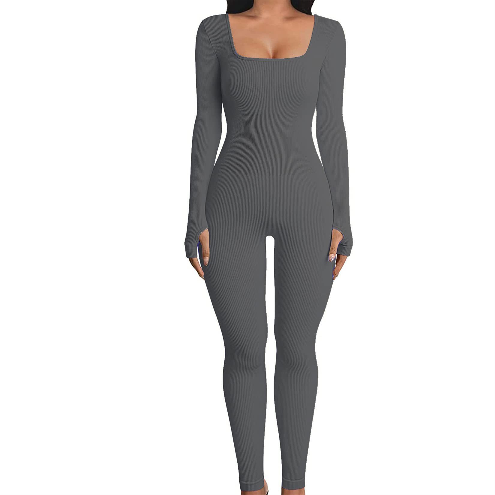 Picture of Amazon European and American Foreign Trade Women's Jumpsuit Autumn and Winter New Thread Square Collar Hip Slim Fit Sexy Jumpsuit